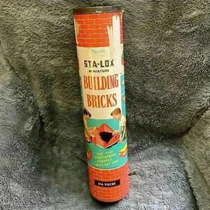 RARE FIND Vintage Sta-Lox  Miniature Building Bricks Set